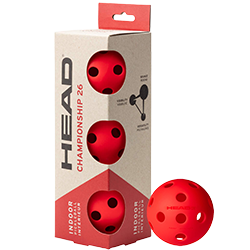 image de Boite de 3 balles de pickleball HEAD championship 26 indoor