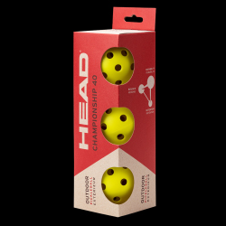 image de Boite de 3 balles de pickleball HEAD championship 40 outdoor