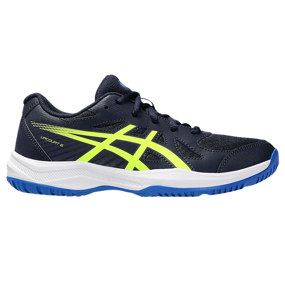 Chaussures ASICS Upcourt 6 GS junior noir jaune Badmania