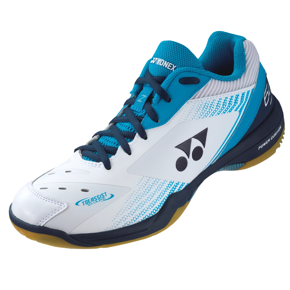 Chaussures Yonex power cushion 65 z3 men blanc bleu Badmania