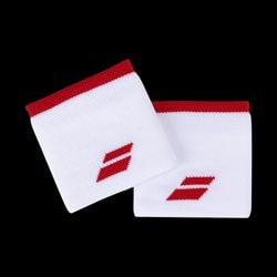 image de Poignets Babolat logo x2 blanc/rouge