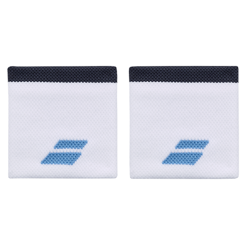 image de Poignets Babolat logo x2 blanc/bleu