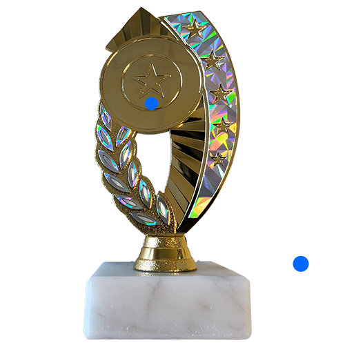 image de Trophée plastique TP5389C (13 cm) or/blanc
