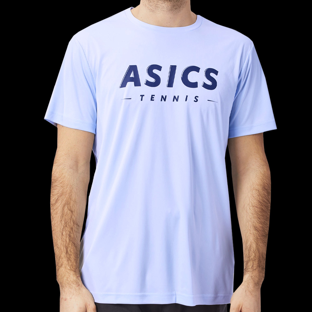 Tee shirt ASICS court tennis graphic men bleu ciel Badmania