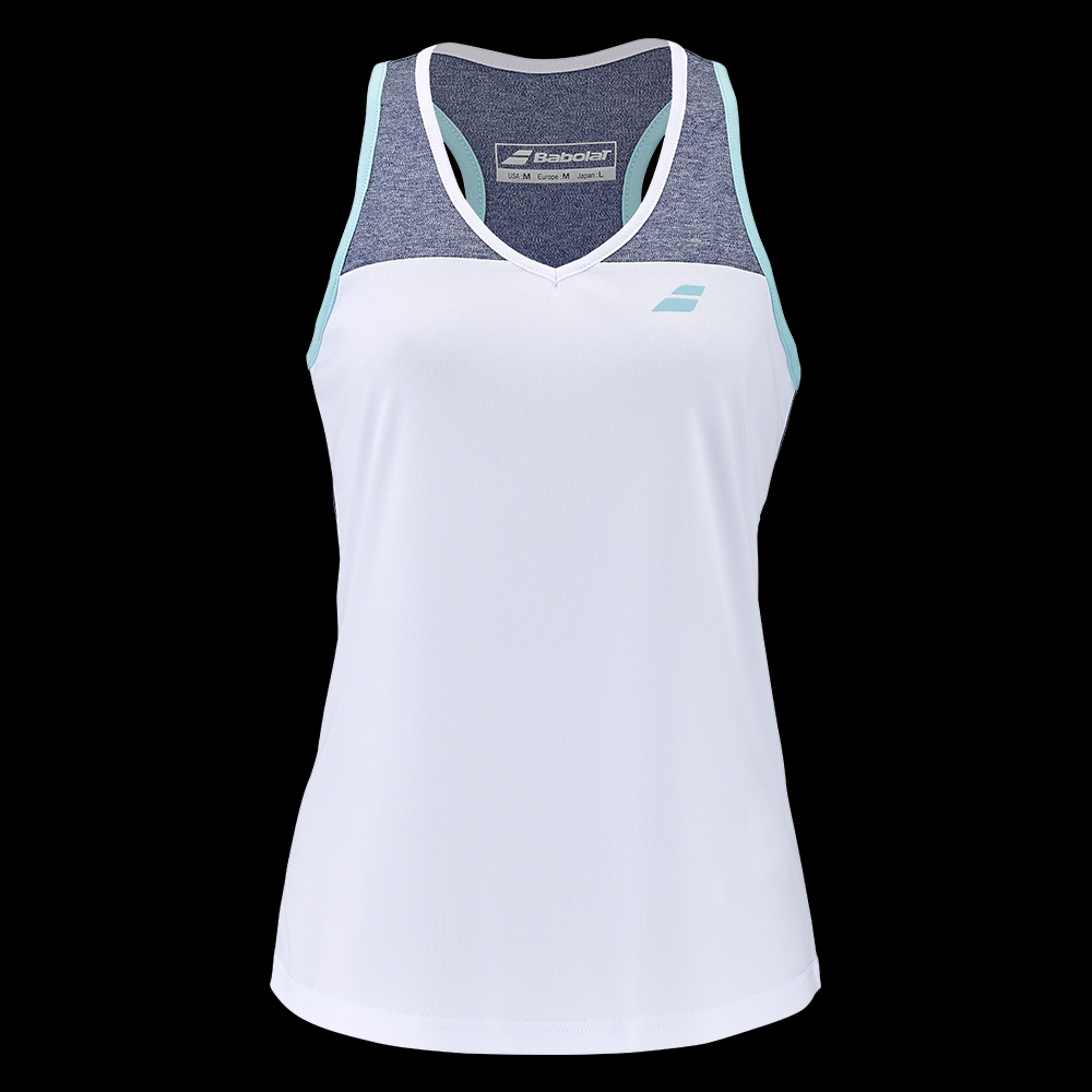 image de Débardeur Babolat play lady blanc/bleu