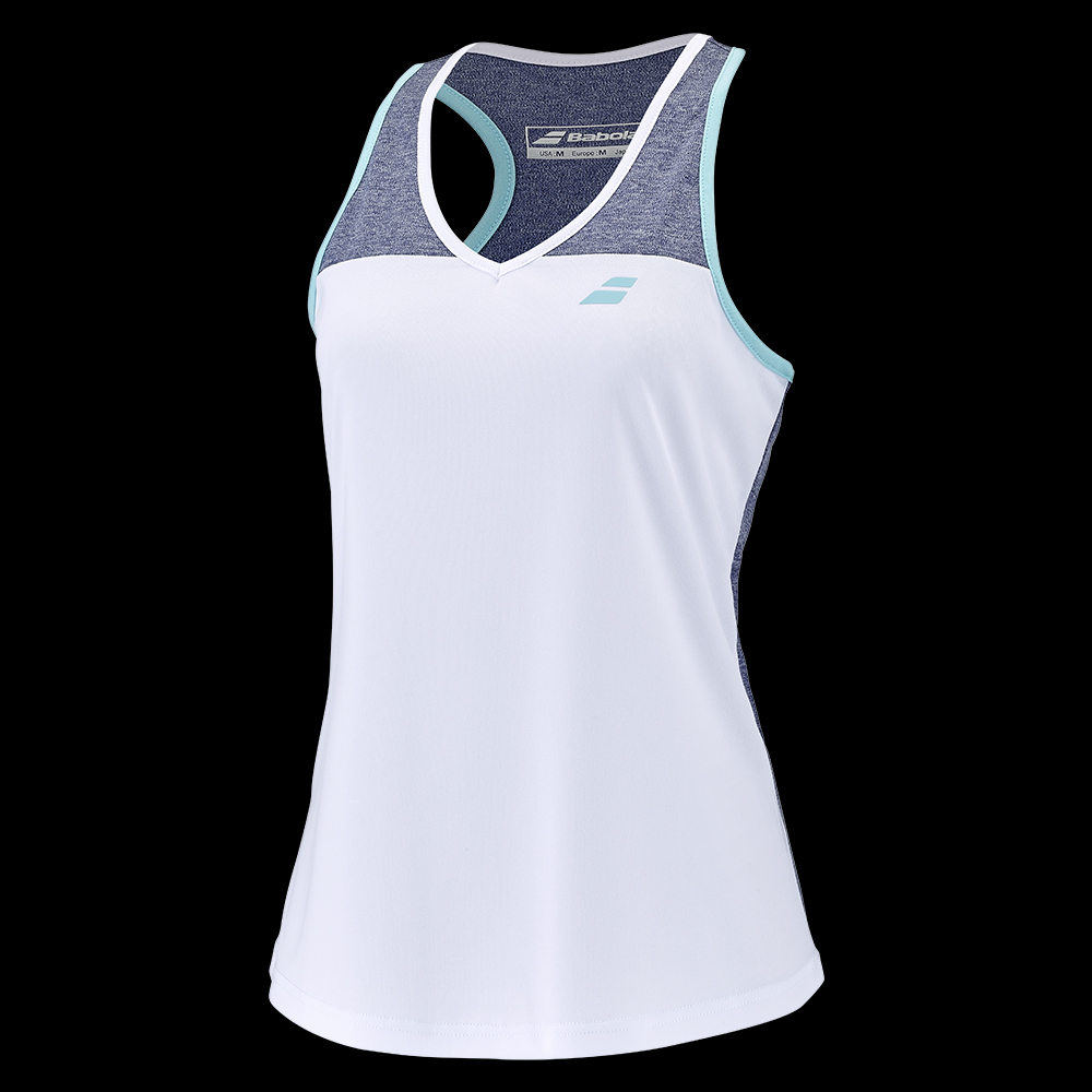 image numéro 2  de Débardeur Babolat play lady blanc/bleu