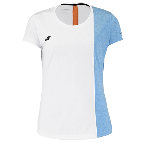 image de Tee-shirt Babolat play cap sleeve lady 2 blanc/bleu