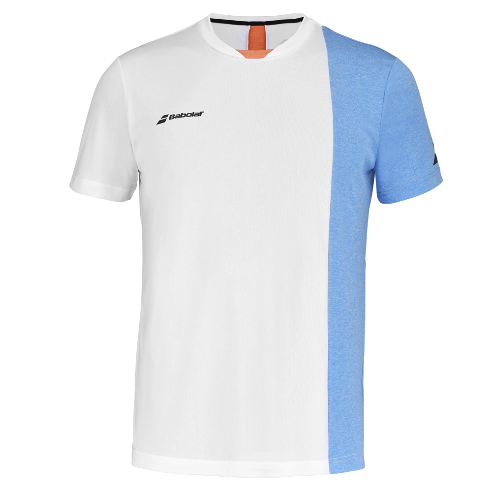 image de Tee-shirt Babolat play crew neck men 2 blanc/bleu