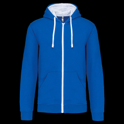 image de Sweat à capuche Kariban K466 men bleu roi/blanc