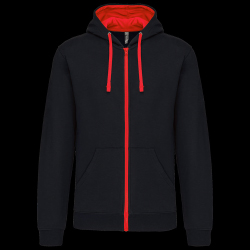 image de Sweat à capuche Kariban K466 men noir/rouge