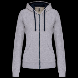 image de Sweat à capuche Kariban K467 lady gris chiné/marine