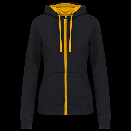 image de Sweat à capuche Kariban K467 lady noir/jaune