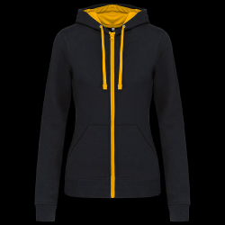 image de Sweat à capuche Kariban K467 lady noir/jaune