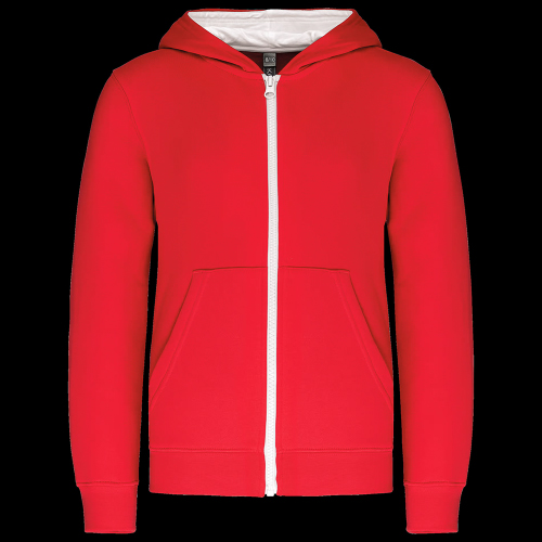 image de Sweat à capuche Kariban K486 junior rouge/blanc