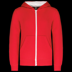 image de Sweat à capuche Kariban K486 junior rouge/blanc