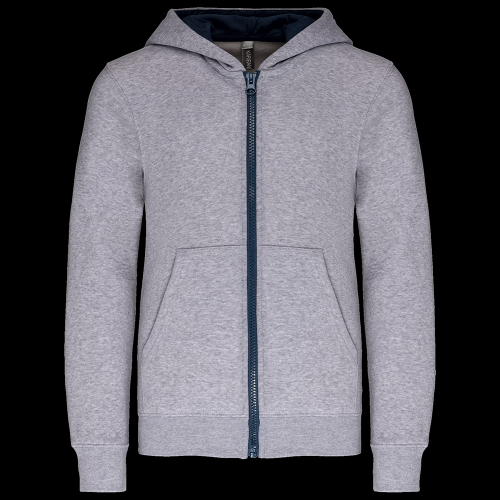 image de Sweat à capuche Kariban K486 junior gris chiné/marine