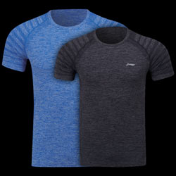image de Pack de 2 tee-shirts Li-Ning atsp145 men bleu/noir