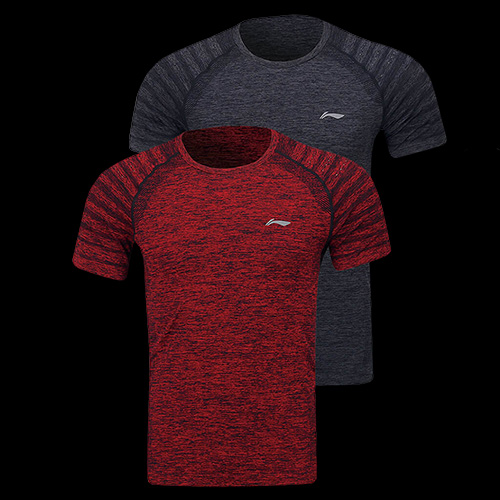 image de Pack de 2 tee-shirts Li-Ning atsp145 men rouge/gris