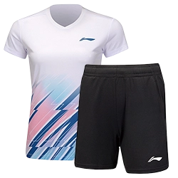 image de Tenue Tee-shirt + short Li-Ning AATU032 lady blanc/noir