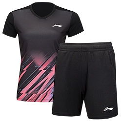 image de Tenue Tee-shirt + short Li-Ning AATU032 lady noir