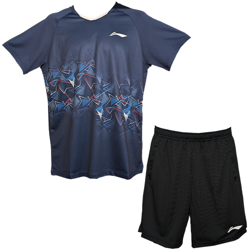 image de Tenue tee-shirt + short Li-Ning AATV009 men marine