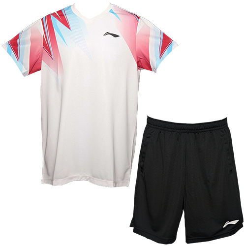 image de Tenue tee-shirt + short Li-Ning AATV011 mixte blanc