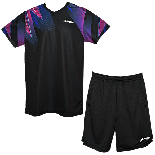 image de Tenue tee-shirt + short Li-Ning AATV011 mixte noir