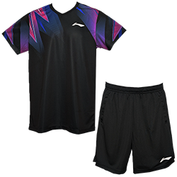 image de Tenue tee-shirt + short Li-Ning AATV011 mixte noir
