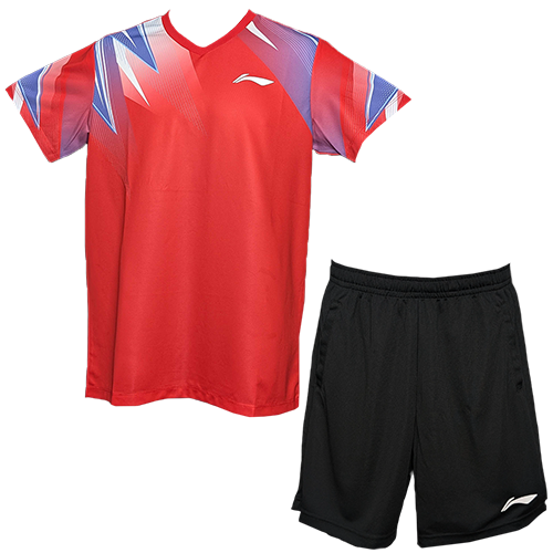 image de Tenue tee-shirt + short Li-Ning AATV011 mixte rouge