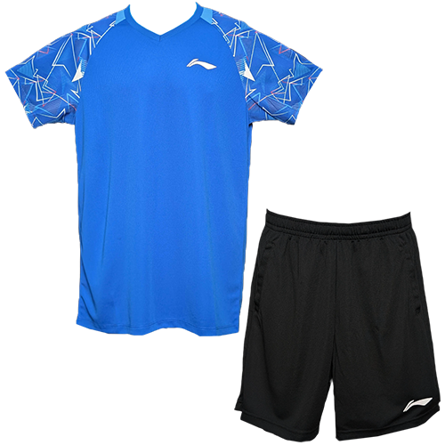 image de Tenue tee-shirt + short Li-Ning AATV015 mixte bleu