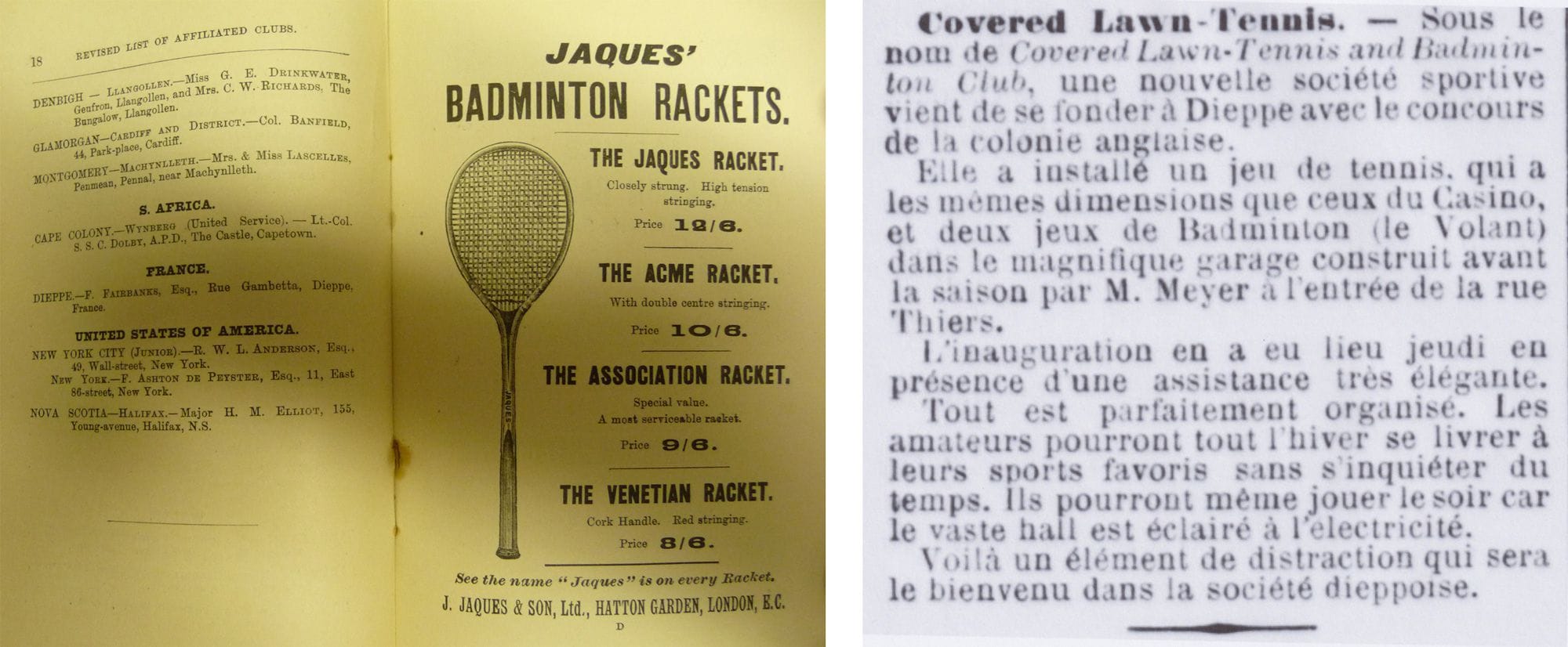 Dossier - Histoire du Badminton en France - Des débuts à la Grande Guerre -  Badmania