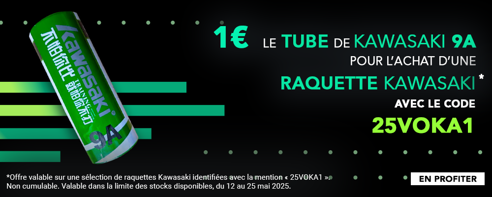 Offre volant Kawasaki 9A à 1 euros pour l'achat d'une raquette Kawasaki - PC